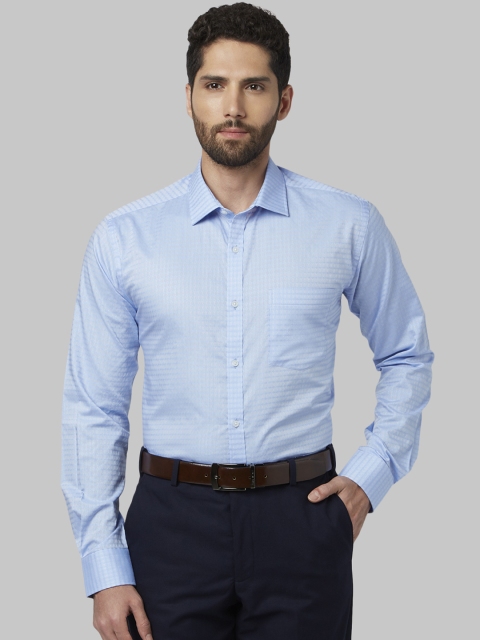 

Park Avenue Men Blue Slim Fit Striped Formal Shirt
