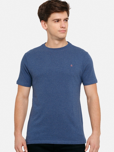 

Steenbok Men Blue Solid Round Neck Slim Fit T-shirt