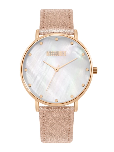 

Missguided Women White & Nude-Coloured Analogue Watch MG014RG