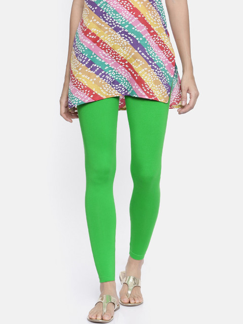 

Bitz Women Green Solid Ankle-Length Organic Cotton Leggings