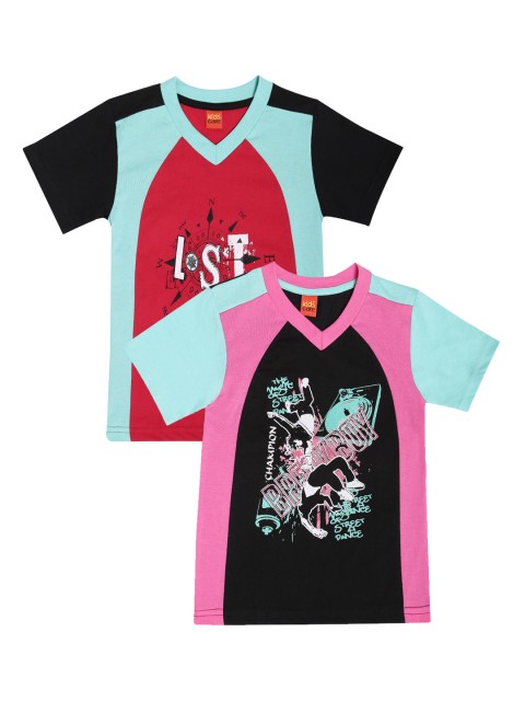 

Dollar Champion Kidswear Boys Printed V-Neck T-shirt, Multi