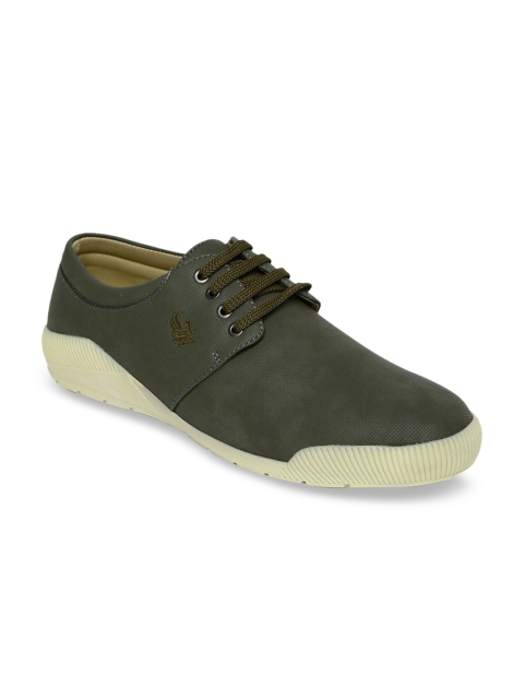 

Flying Machine Men Olive Green Solid Sneakers