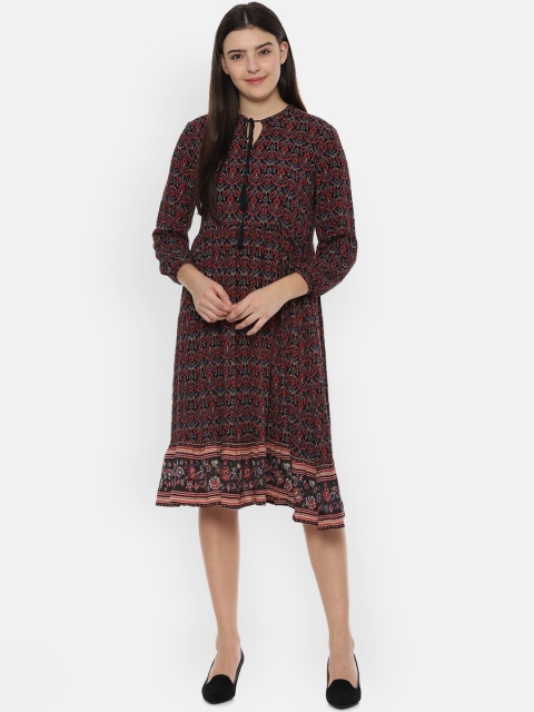 

People Women Red Printed A-Line Dress