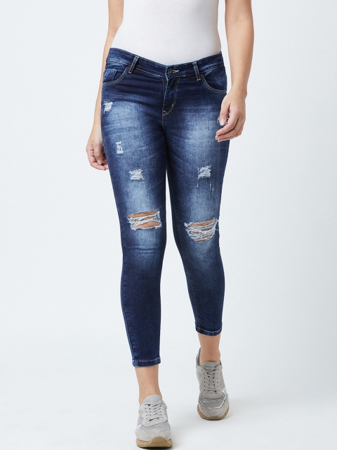 

Devis Women Blue Skinny Fit Mid-Rise Mildly Distressed Stretchable Jeans