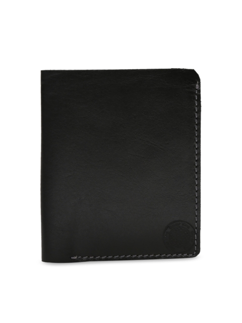 

STYLER KING Men Black Solid Leather Two Fold Wallet