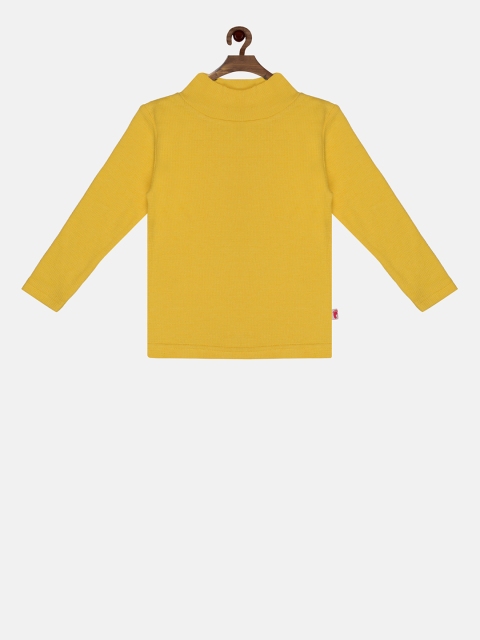 

First Kick Boys Yellow Solid Pullover Sweatshirt