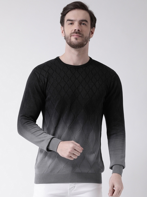 

COBB Men Black Checked Sweater Vest Sweater