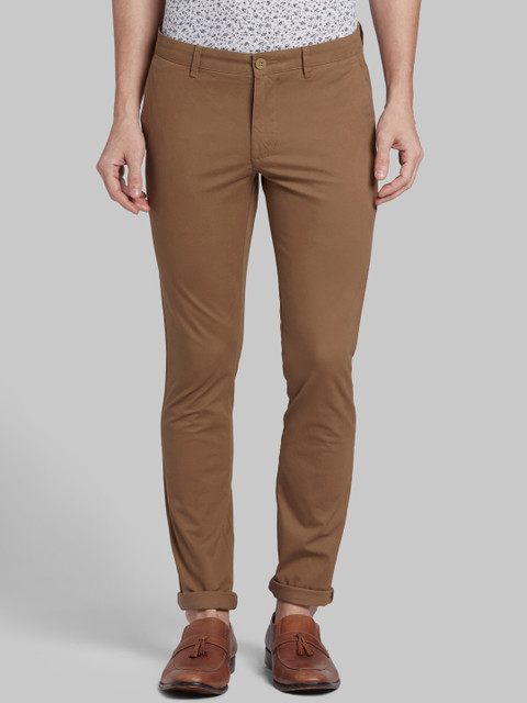

Parx Men Khaki Brown Slim Fit Solid Regular Trousers