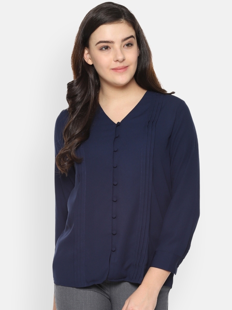 

Van Heusen Woman Navy Blue Solid Top