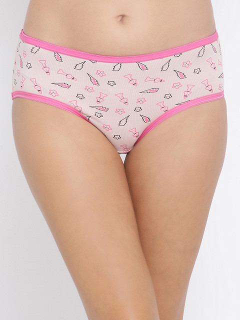 

Clovia Women Pink & Black Printed Low Rise Hipster Briefs PN3184P22S