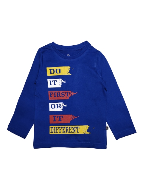 

KiddoPanti Boys Blue Printed Round Neck T-shirt