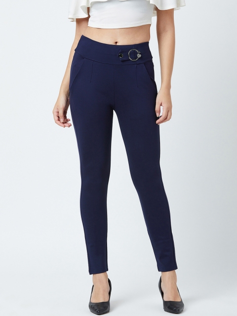 

Devis Women Navy Blue Solid Skinny Fit Jeggings