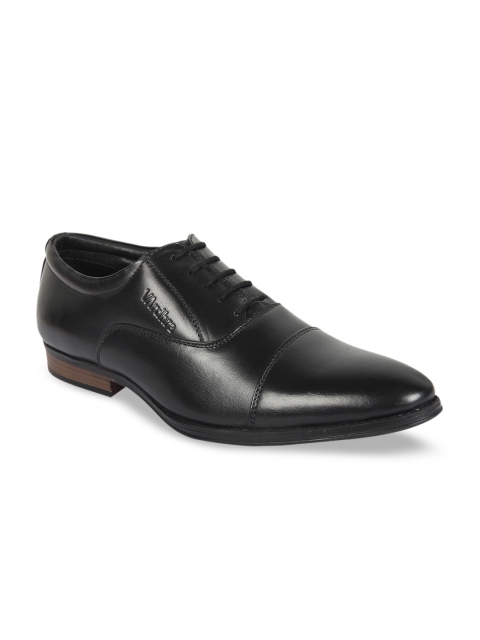 

Vardhra Men Black Solid Leather Formal Oxfords