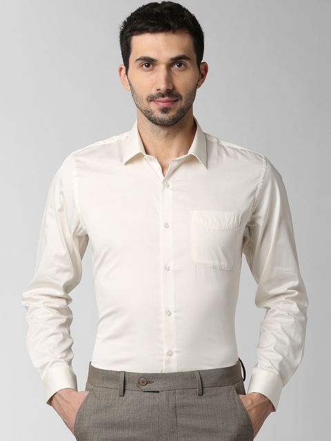 

Peter England Men Cream-Coloured Slim Fit Solid Formal Shirt