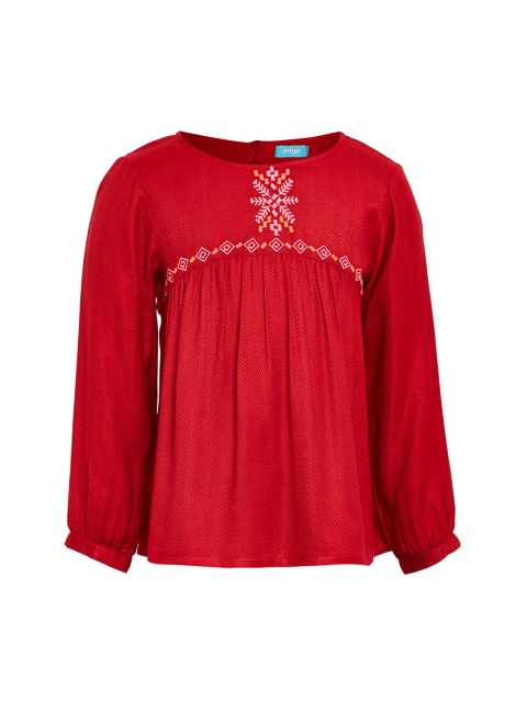 

Miyo Girls Red Solid Top