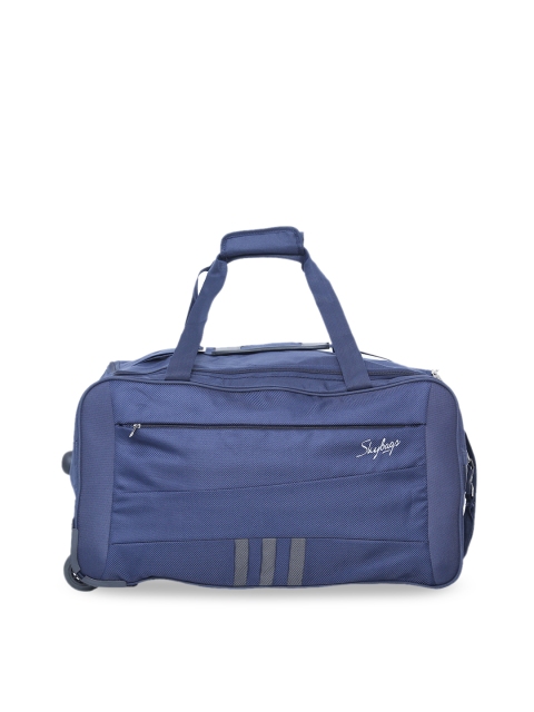 

Skybags Blue Solid Medium Duffle Trolley Bag