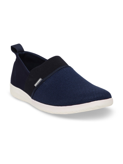 

Flying Machine Men Navy Blue & Black Colourblocked Slip-On Sneakers