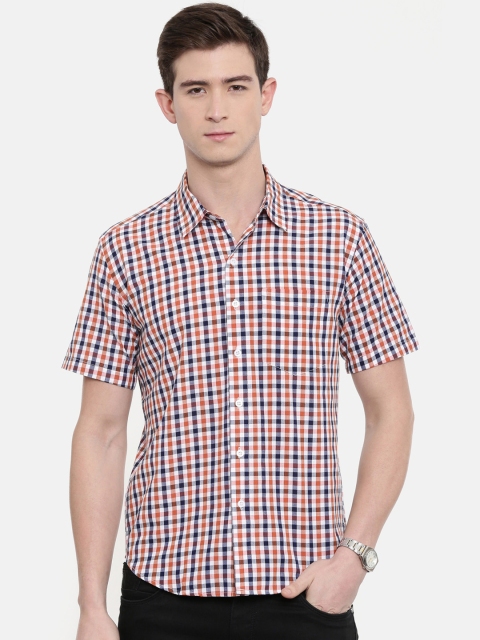 

Joven Men Orange & Black Slim Fit Checked Casual Shirt
