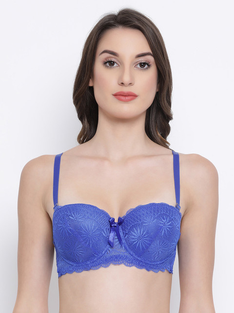 

Clovia Blue Padded Wired Balconette Push-Up Bra BR1990P0834B