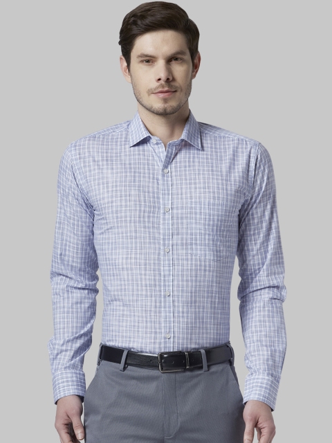 

Park Avenue Men Blue Slim Fit Checked Formal Shirt