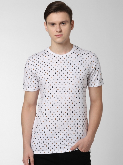 

Peter England Casuals Men White Printed Round Neck T-shirt