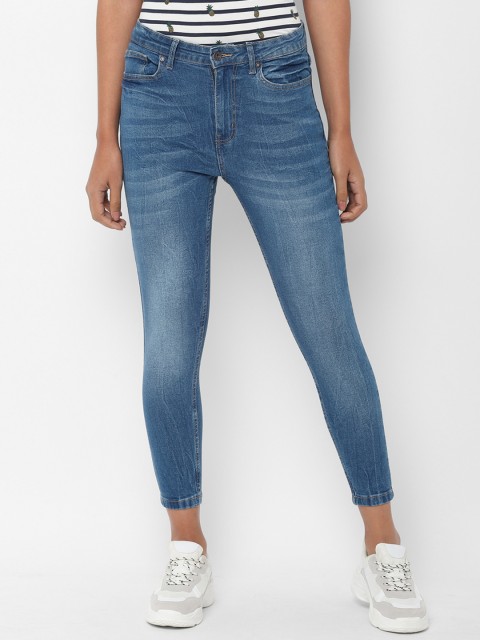 

People Women Blue Slim Fit Mid-Rise Clean Look Stretchable Jeans