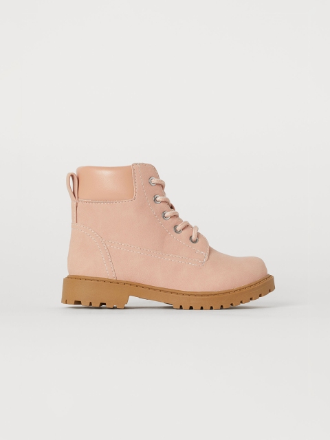 

H&M Girls Pink Solid Warm-Lined Boots