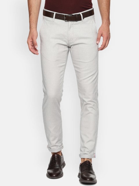 

Allen Solly Men Grey Slim Fit Self Design Chinos