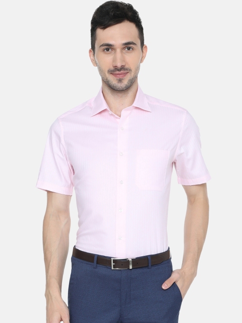 

Louis Philippe Men Pink Classic Regular Fit Self Design Formal Shirt
