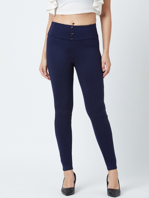 

Devis Women Navy Blue Solid Skinny Fit Jeggings