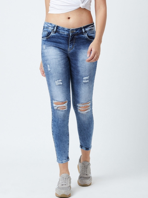 

Devis Women Blue Skinny Fit Mid-Rise Mildly Distressed Stretchable Jeans