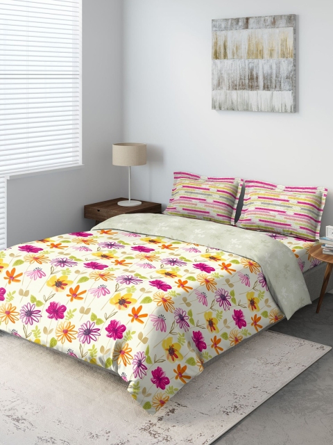 

DDecor Green & Purple Printed Bedding Set