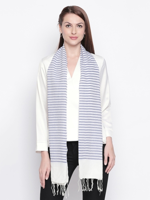 

Style Quotient Women Blue & White Striped Stole