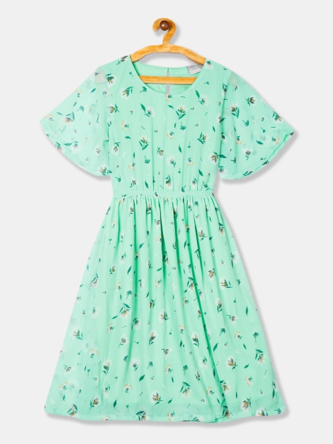 

Cherokee Girls Green Printed Fit and Flare Dress