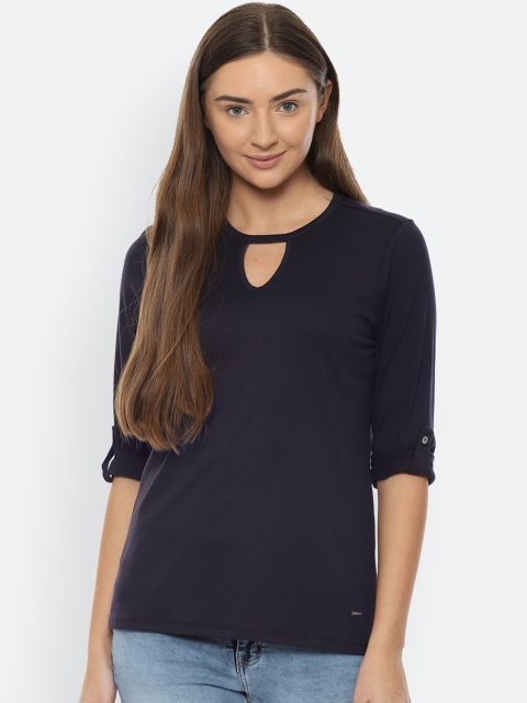 

Van Heusen Woman Navy Blue Solid Top