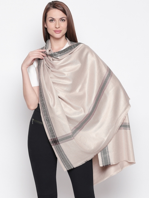 

Style Quotient Women Beige & Black Woven Design Shawl