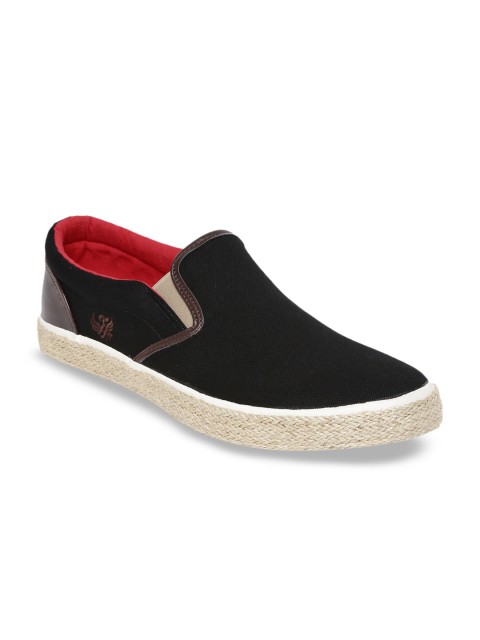 

Flying Machine Men Black & Brown Colourblocked Slip-On Sneakers