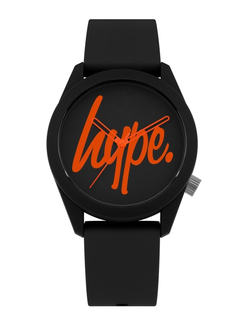 

Hype Unisex Black & Orange Analogue Watch HYU001BO