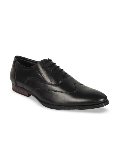 

Vardhra Men Black Solid Leather Formal Oxfords