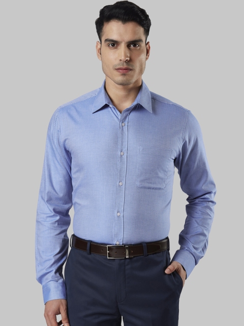 

Raymond Men Blue Slim Fit Self Design Formal Shirt