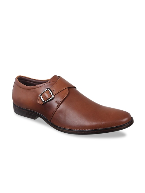 

Vardhra Men Tan Brown Solid Leather Formal Monks