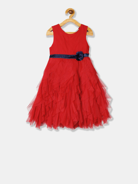 

Cherokee Girls Red Solid Fit and Flare Dress