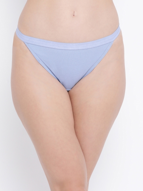 

Clovia Women Blue Solid Low-Rise Bikini Brief PN3386P03S