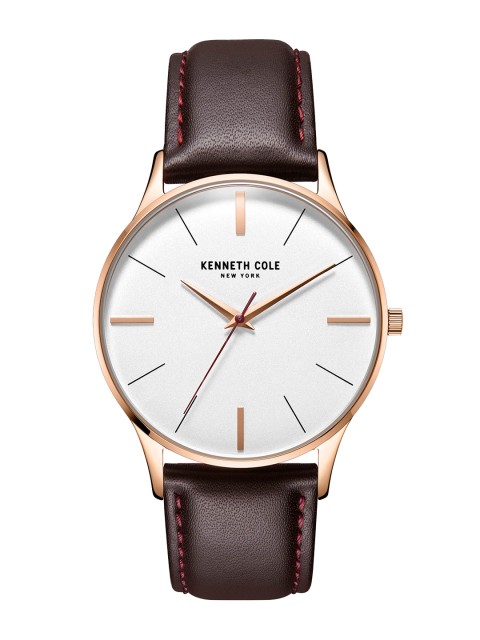 

Kenneth Cole Men Silver-Toned Analogue Leather Watch KC50918006MN