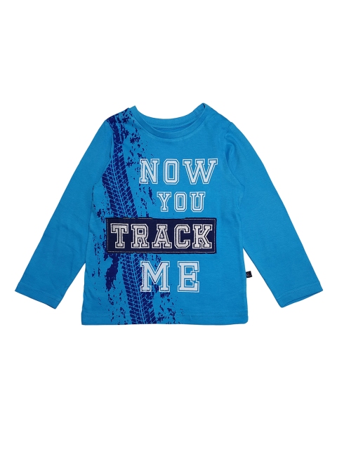 

KiddoPanti Boys Blue Printed Round Neck T-shirt