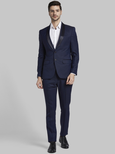 

Parx Men Navy Blue Solid Tuxedo Two-Piece Suit