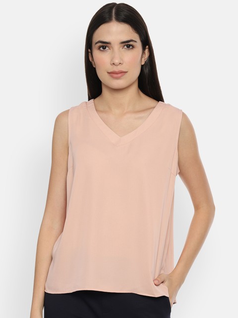 

Van Heusen Woman Peach-Coloured Solid Top