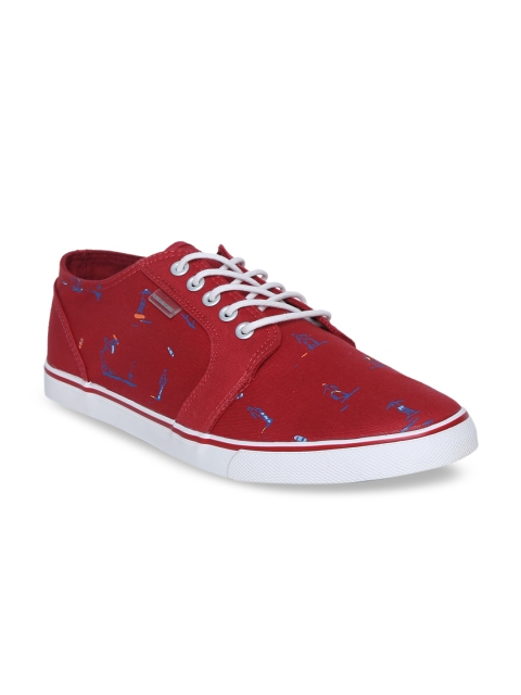 

Flying Machine Men Red & Blue Printed Sneakers