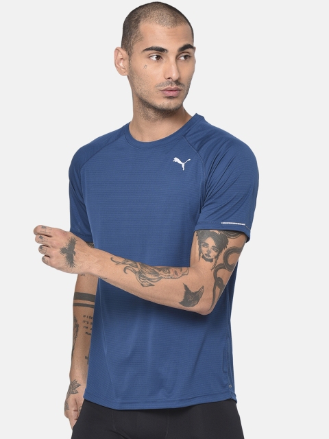 

Puma Men Blue Solid Round Neck Core-Run T-shirt