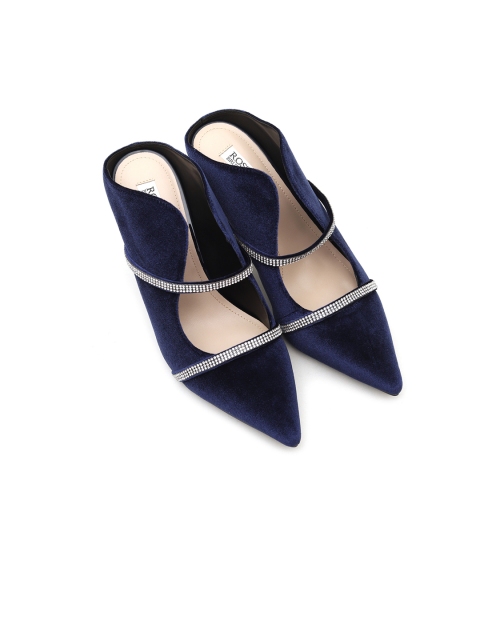 

ROSSO BRUNELLO Women Blue Embellished Mules
